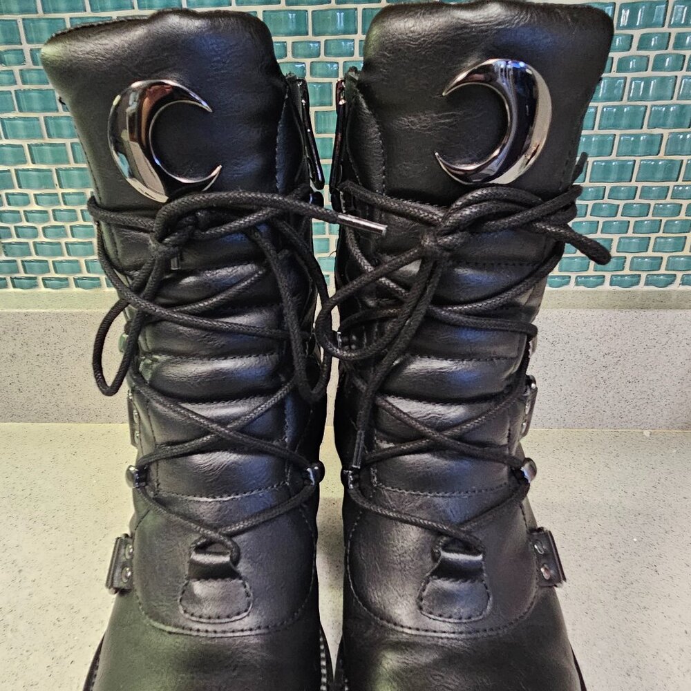 Killstar Broom Rider boots size 8